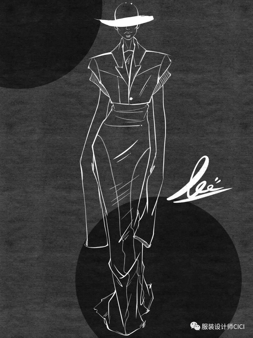 时尚插画级的服装款式图 探秘sander_jil系列中的设计线稿艺术