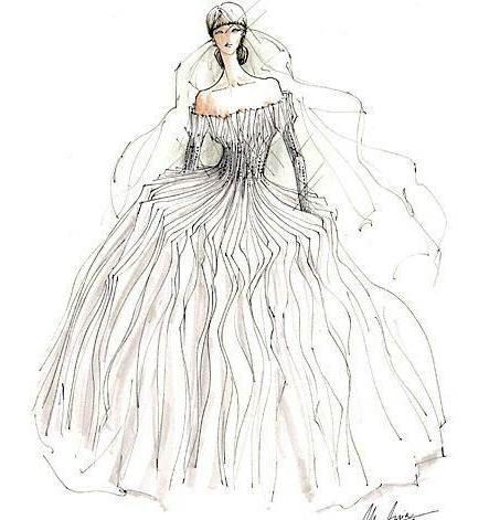 婚纱手稿搜集 婚纱礼服设计的灵魂之旅